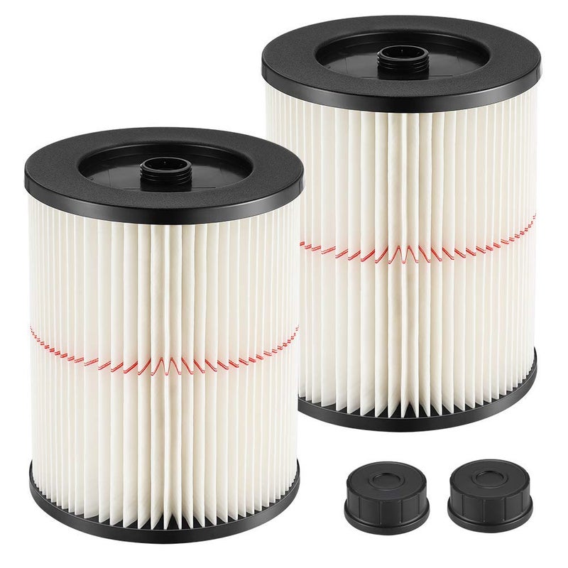 isinlive 9-17816 Red Stripe Vacuum Cartridge Filter Replacement Compatible with Craftsman Wet/Dry 5/6/8/12/16/32 Gallon and Larger(2 Pack) - Image 1